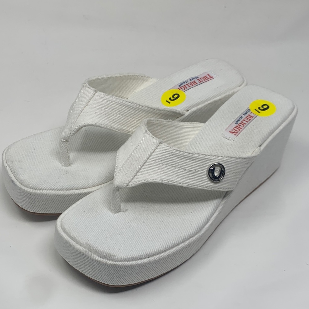 Y2K true religion thong platform slip on sandals